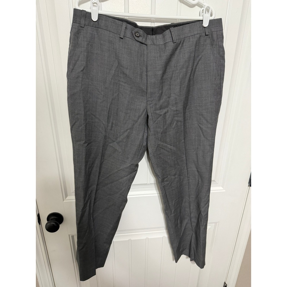 Lauren Ralph Lauren Wool Dress Pants Mens 38x30 Grey Flat Front Trousers EUC